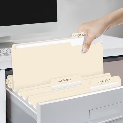 SUNEE File Folders, 30 Pack Manilla Folders 8.5 x 11, Essentials