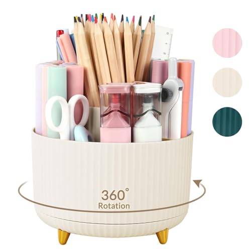 Classic SKYDUE 360 Rotating Plastic Desk Pen Organizer with for Daily Use